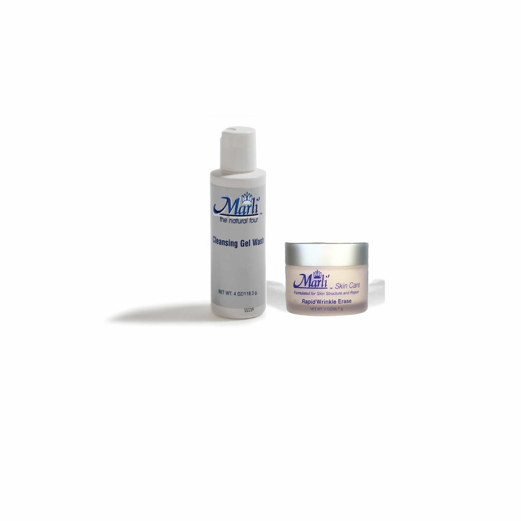 Rapid Wrinkle Erase Marli Complete Skin Care Kit (With Rapid Wrinkle Erase Cream, Collagen Facial Cleanser Gel, & pH Balancing Toner)