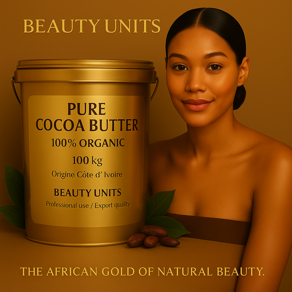 Pure Cocoa Butter 100% Organic – Beurre de Cacao Brut d’Exception | Beauty UnitsL’or africain de la beauté naturelle – Origine Côte d’Ivoire 🇨🇮