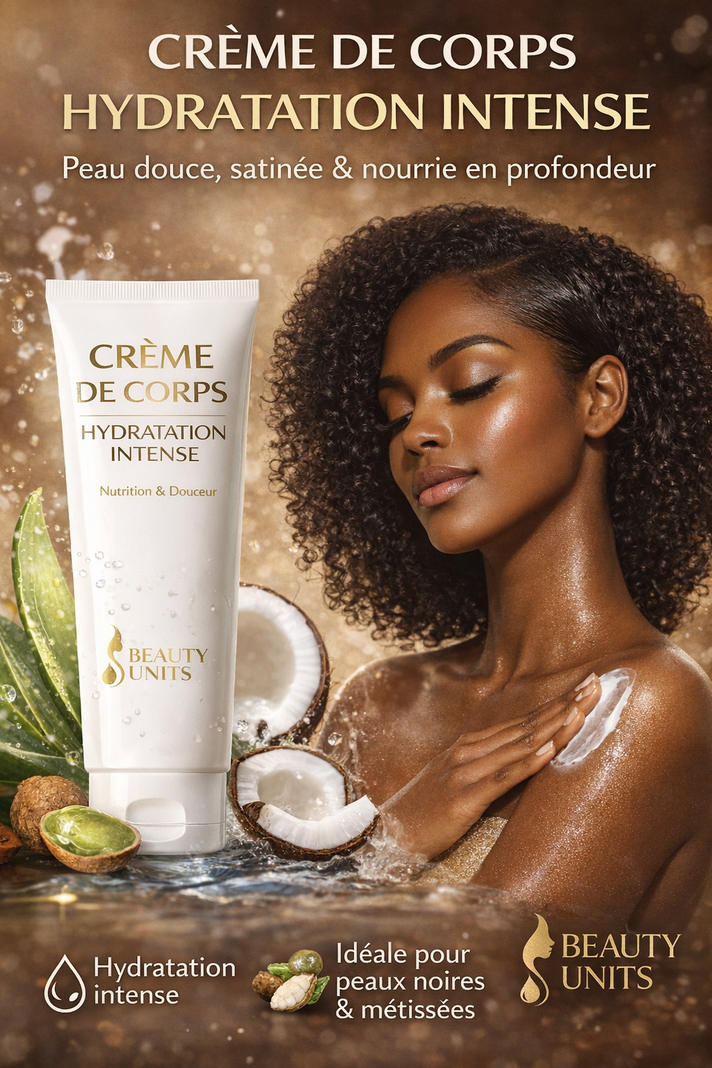 🌟 CRÈME DE CORPS – HYDRATATION INTENSE
Peau douce, satinée & nourrie en profondeur
Spécialement formulée pour les peaux noires & métissées