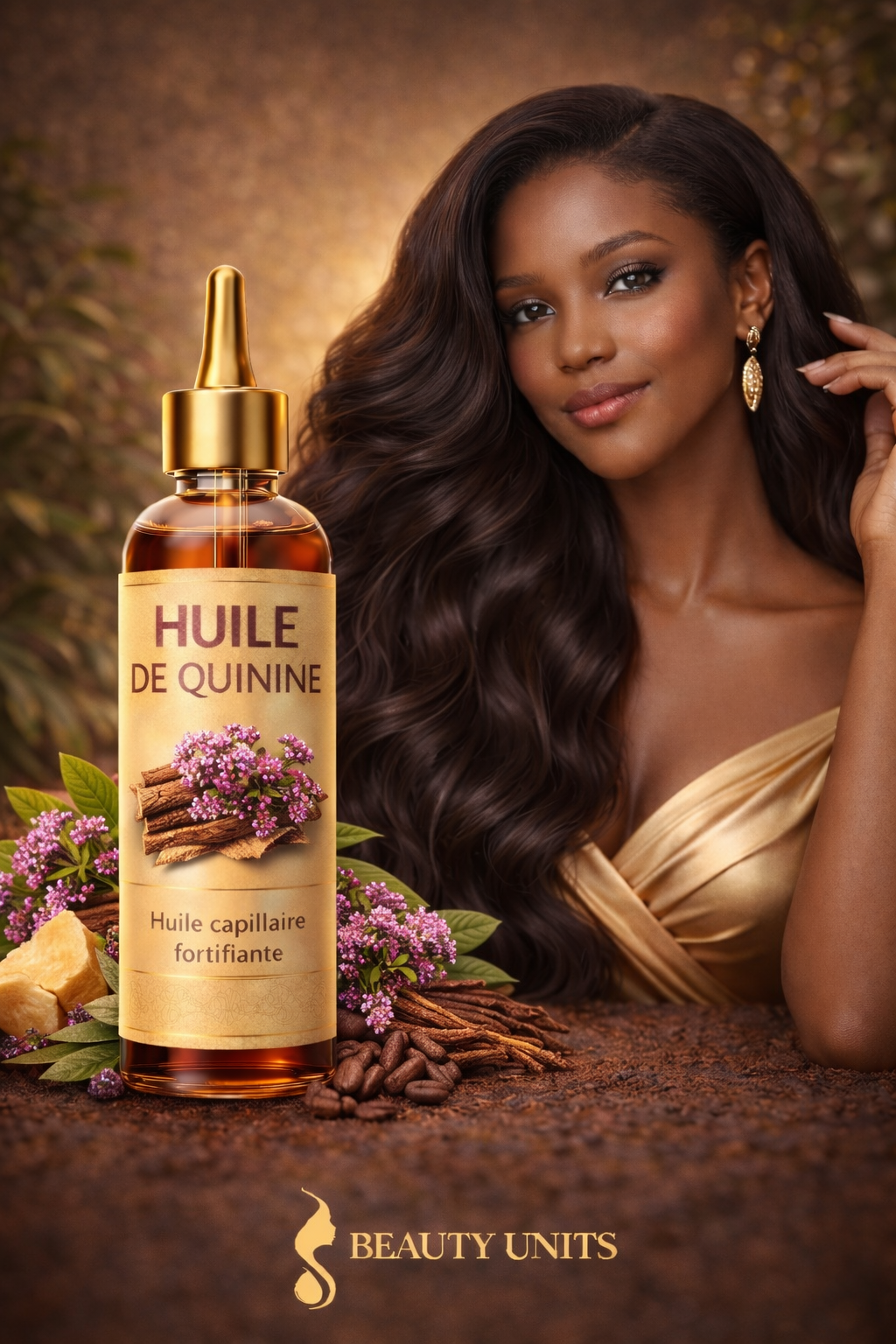 Huile de Quinine – Huile Capillaire Fortifiante
By Beauty Units
✨ 
Une huile capillaire puissante à base de quinine, reconnue pour freiner la chute des cheveux, stimuler la pousse rapide des cheveux.