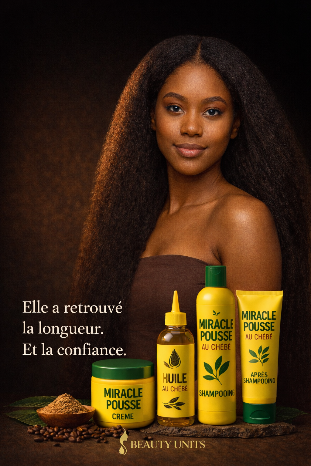 Miracle Pousse au Chébé – Gamme Complète Croissance & Fortification | Beauty Units

🌿 Résultats visibles – Cheveux plus longs, plus forts, plus denses
Inspirée des secrets capillaires africa