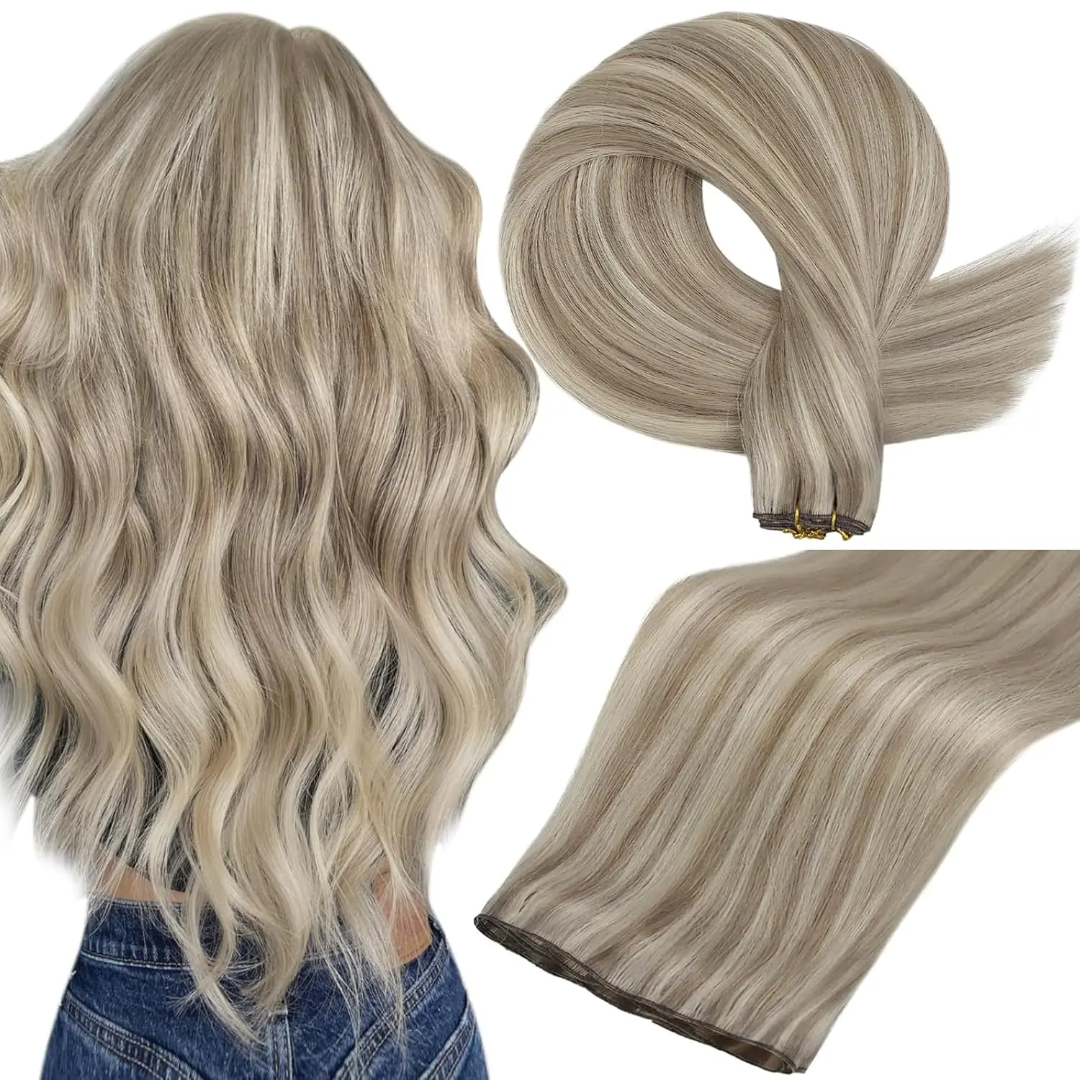 Extensions à Clips Premium Blonde Cendrée – Cheveux Soyeux & Volume Instantané