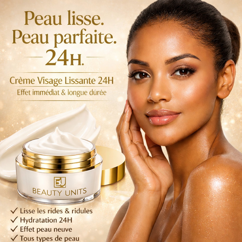 🧴 Crème Visage Lissante 24H Peau Lisse & Parfaite
Par Beauty Units
✨ Effet immédiat & longue durée