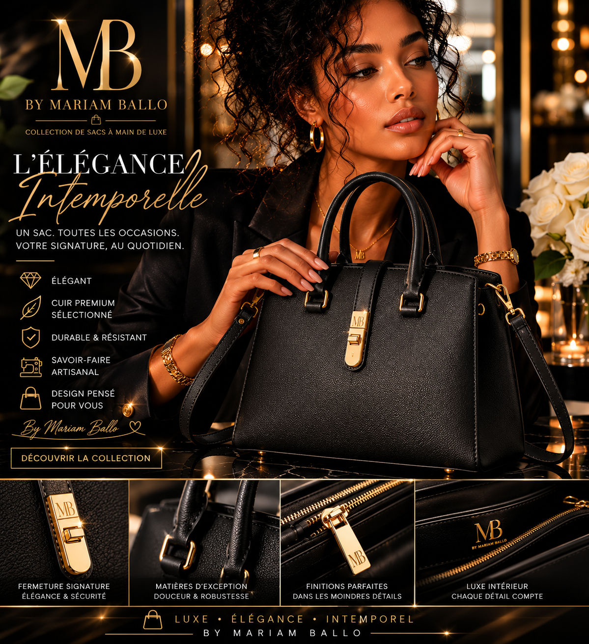 Sac à Main Luxe Intemporel MB – Élégance & Raffinement au Quotidien