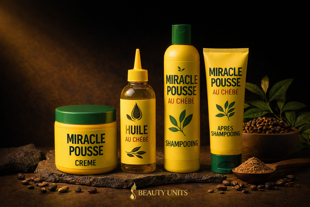 Miracle Pousse au Chébé – Gamme Complète Croissance & Fortification | Beauty Units

🌿 Résultats visibles – Cheveux plus longs, plus forts, plus denses
Inspirée des secrets capillaires africa