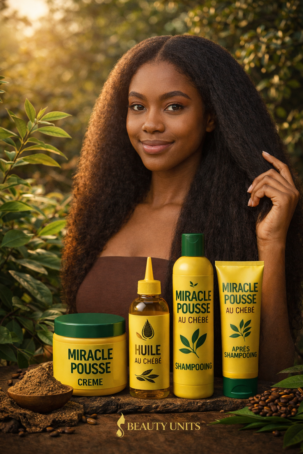 Miracle Pousse au Chébé – Gamme Complète Croissance & Fortification | Beauty Units

🌿 Résultats visibles – Cheveux plus longs, plus forts, plus denses
Inspirée des secrets capillaires africa