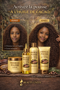 🍫 Miracle Pousse à l’Huile de Cacao
Activez la pousse – Nourrissez intensément – Réparez la fibre
La gamme Miracle Pousse à l’Huile de Cacao est spécialement formulée pour les cheveux secs, fragiles et cassants. Grâce aux propriétés ultra-nourrissantes d
